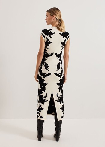 Phase Eight Beth Jacqaurd Dress Black/White Australia | TH5874960